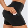 CRZ YOGA Butterluxe Biker Shorts Pockets 5" - High Waisted Volleyball Workout Athletic Yoga Womens Black Medium view 4