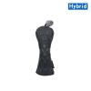 FUUBAMB00 3/4Pcs Golf Club Cover for Driver Fairway Hybrid Waterproof Diamond Lattice Skull Protector Set PU Leather Soft Durable Golf Head Covers,Black,3PCs view 4