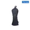 FUUBAMB00 3/4Pcs Golf Club Cover for Driver Fairway Hybrid Waterproof Diamond Lattice Skull Protector Set PU Leather Soft Durable Golf Head Covers,Black,4PCs view 3