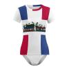 Dominican Flag Cute Animal Women's One-Piece Swimsuit Triangle Bathing Swimsuit Beach Party XL view 1