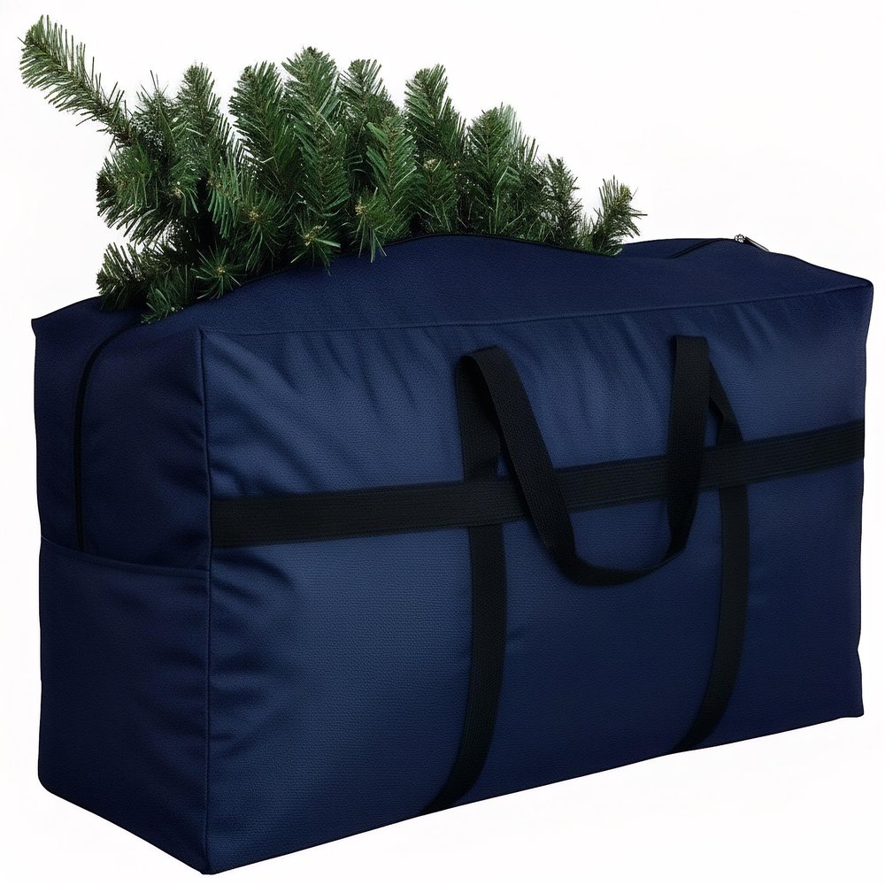DoYiKe Extra Large Storage Duffle Bag with Zippers and Handles, Heavy Duty Blue Big Foldable Bag for Travel-50x23x15Inch