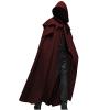 QUNPIU Halloween Cloak for Men Casual Party Retro Gothic Solid Long Coat Stage Outfit Top Hooded Adult Vampires Cape view 1