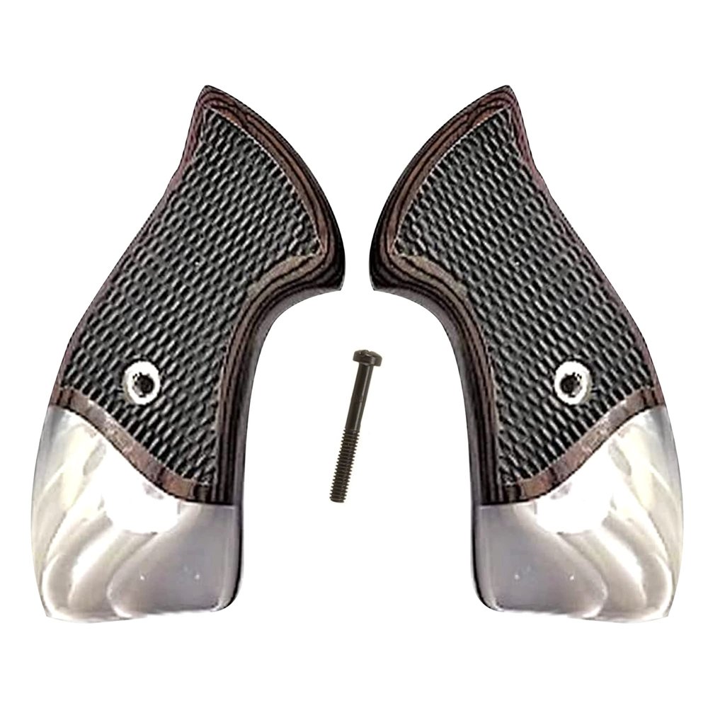 Replacement Grips for All Charter Arms Classic Rosewood & Fire White Pearl Accent