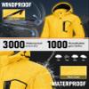 MAGCOMSEN Womens Snow Jacket Winter Coats with Hood Ski Jackets Waterproof Insulated Thermal Mountain Thick Jackets Yellow XL view 3