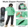 MAGCOMSEN Ski Jackets for Women Waterproof Insulated Snow Jacket Warm Fleece Lined Winter Coats Windproof Outdoor Jackets Green 2XL view 4