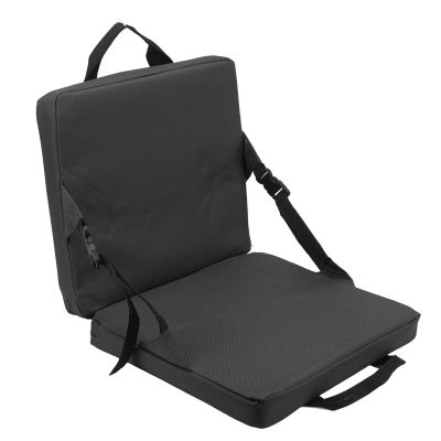 Stadium Seat Chair, Practical Portable Lightweight Bleacher Cushions with Back Support & Pocket, Folding Comfort Chair Cushion for Camping, Hiking, Beach, Sport Events, Basketball Court(Black)