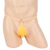 JEsilunmaMY Sexy Thong for Men Bulge Pouch U Convex T-Back Thongs Underwear Solid Color Sexy Lingerie G-String Thong Bikini (Yellow,One Size) view 2