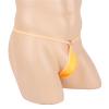 JEsilunmaMY Sexy Thong for Men Bulge Pouch U Convex T-Back Thongs Underwear Solid Color Sexy Lingerie G-String Thong Bikini (Yellow,One Size) view 3