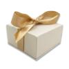 N'icePackaging - 1 Qty Elegant 2-Piece Ivory Pinstripe Pendant Jewelry Gift Box w/Cream Insert a pre-affixed Light Golden Ribbon view 4