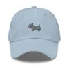 Scottish Terrier hat, Embroidered hat, Scottish Terrier Gifts, Scottish Terrier mom dad hat, Silver Gray. view 1