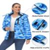 MAGCOMSEN Womens Winter Jacket Waterproof Insulated Snow Ski Jackets Fleece Lined Outdoor Mountain Hiking Raincoats Blue Camo, S view 4
