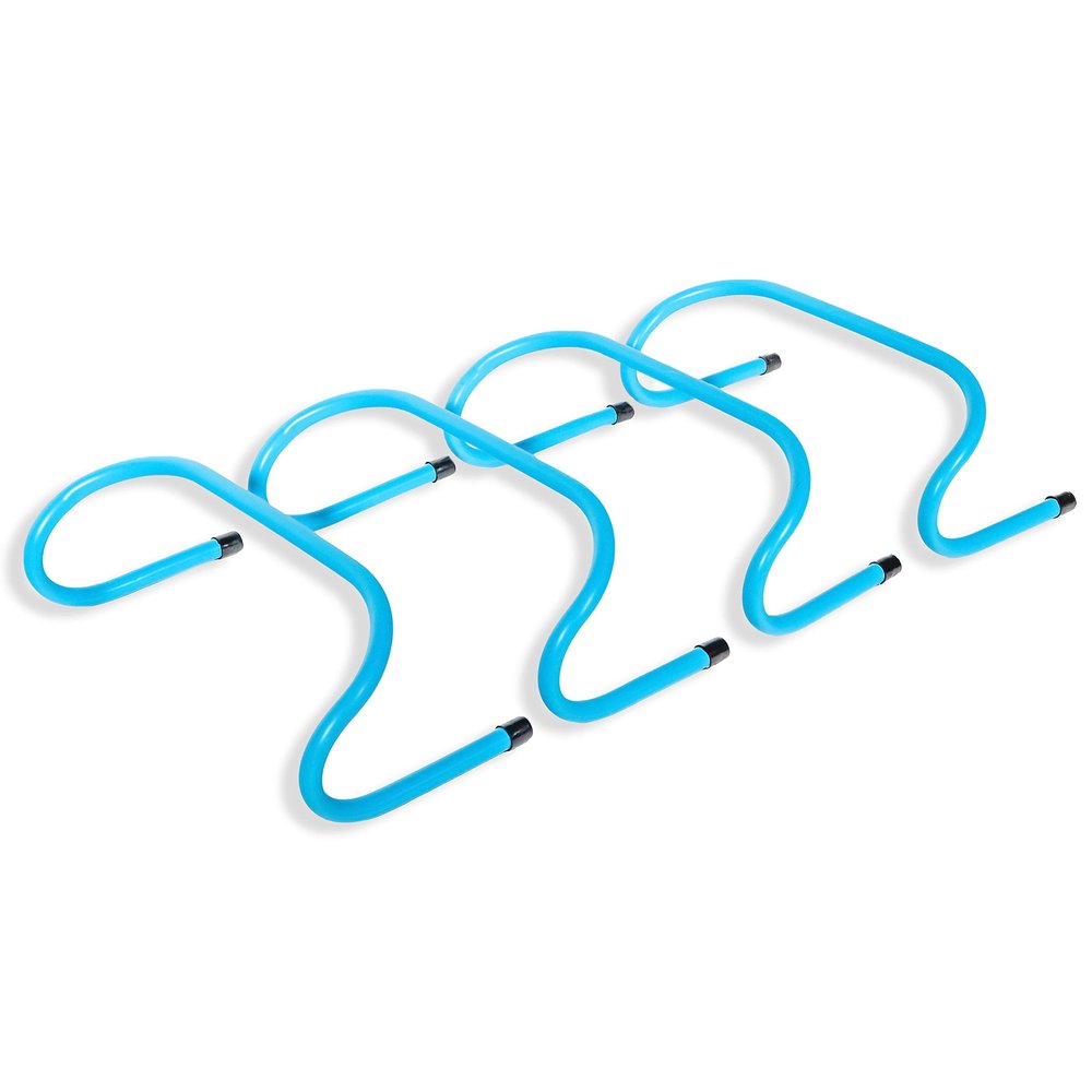 Trademark Innovations 6" Soccer Training Adjustable Agility Speed Hurdles (Set of 4, Blue)
