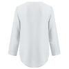 PBNBP Women's Casual Loose Fit Blouse Cuff Sleeve Solid Color V Neck Daily Tops Half Zip Chiffon Long Sleeve Summer Fall Shirts Blusas view 4