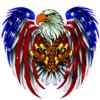 Defending American Bald Eagle American Flag Decal (24" x 22") view 1