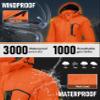 MAGCOMSEN Womens Fleece Lined Jackets Warm Winter Coats with Hood Ladies Snow Jackets Waterproof Insuated Orange M view 3
