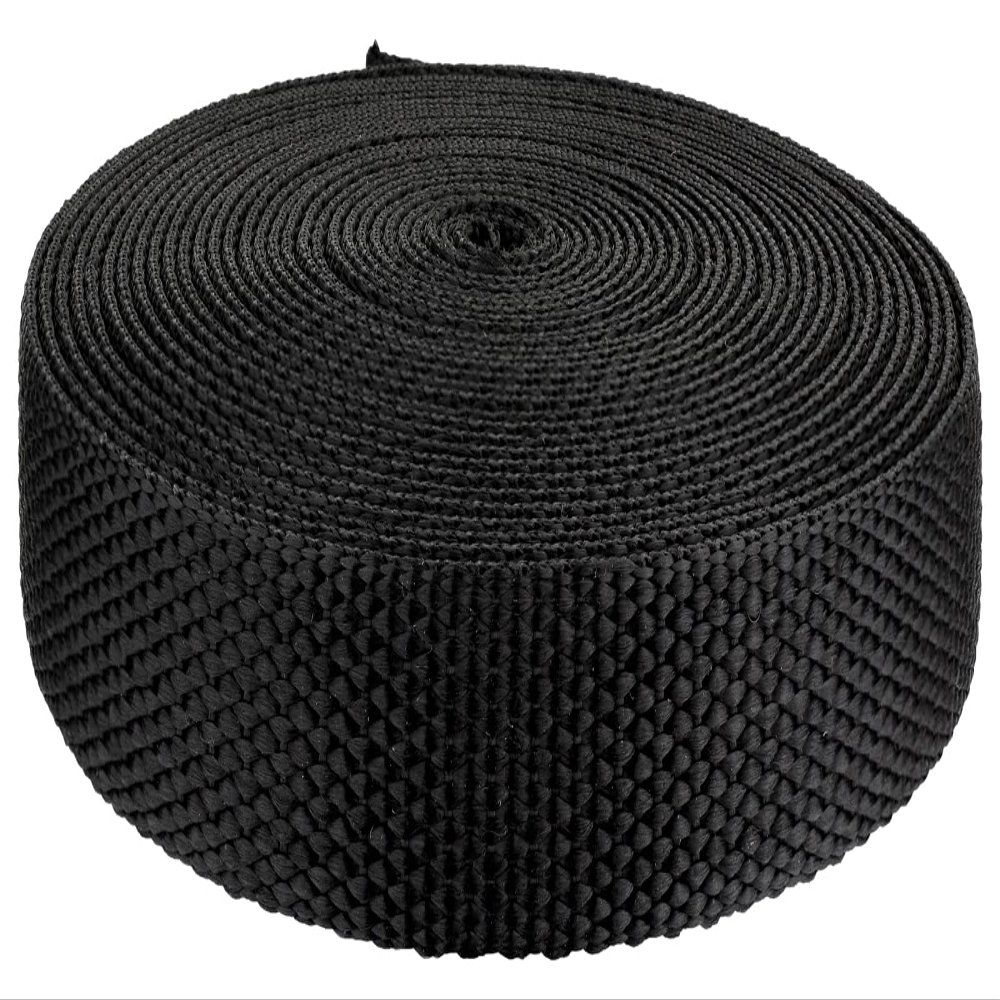 1 Inch x 2.8mm Black Polypro Webbing Closeout, 50 Yards