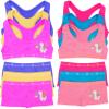 ToBeInStyle Girl's Pack of 6 Racerback Bras & Matching Boyshort Bottoms - Hungry Alpaca - Medium view 1