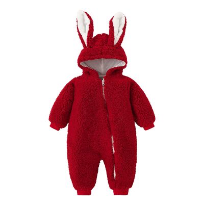 Hooded Boys Warm Bunny Baby Thick Coat Infant Snowsuit Girls Jumpsuit Girls Coat&jacket Girl Snow Suit (Red, 0-6 Months)