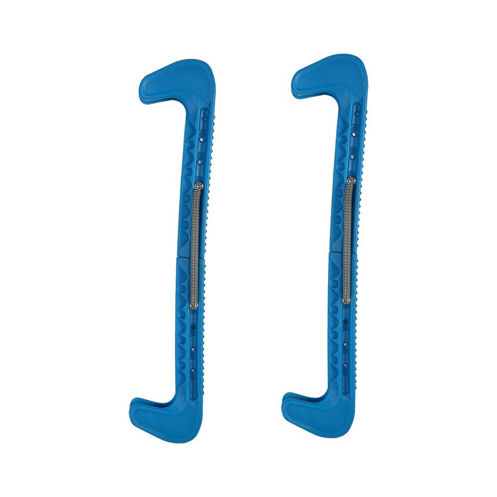 1 Pair 7 Colors Optional Ice Skate Guards,plplaaoo Skate Guards,Durable Plastic Ice Hockey Skate Blade Guards Covers with Adjustable Spring Fits Hockey Skate or Figure Skate,etc(Blue)