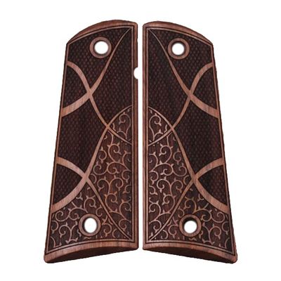 1911 Standart Frame Walnut Grips (Diamond & Flower Checkering)