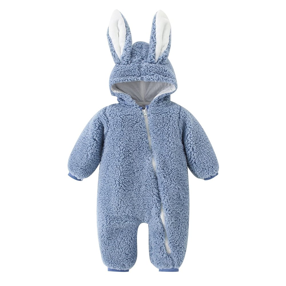 Hooded Boys Warm Bunny Baby Thick Coat Infant Snowsuit Girls Jumpsuit Girls Coat&Jacket Girl (Light Blue, 12-18 Months)