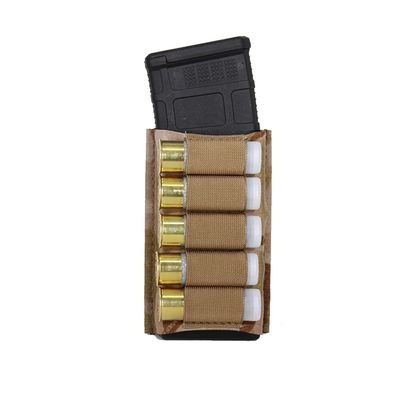 Esstac Single Tall 5.56 KYWI Mag Pouch with 12 Gauge Shell Loops (Attachment Method: 2X WTF Straps - Coyote, Multicam Arid)