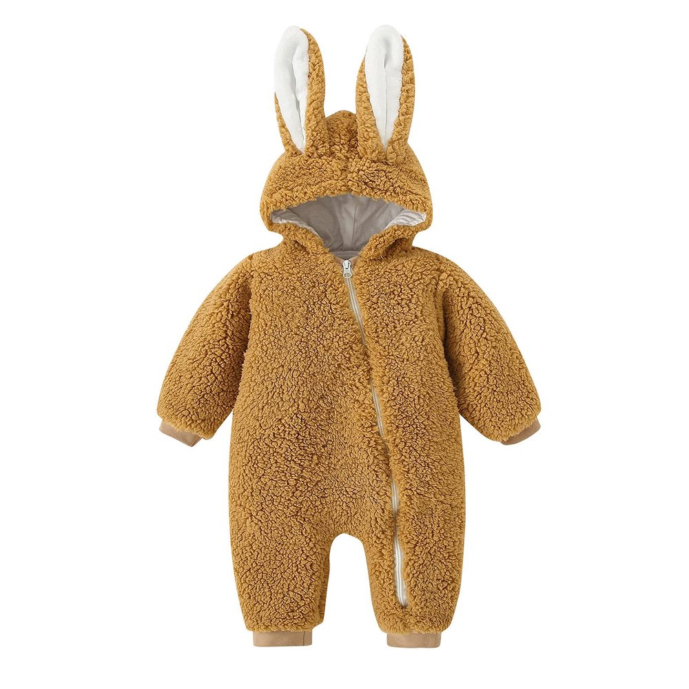 Hooded Boys Warm Bunny Baby Thick Coat Infant Snowsuit Girls Jumpsuit Girls Coat&jacket Girl Snow (Khaki, 0-6 Months)