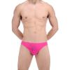 JEsilunmaMY Low Waist Briefs for Men Mesh Sheer Ice Silk U Convex Sexy Lingerie Solid Color See Through Stretch Underwear (Red2,One Size) view 1