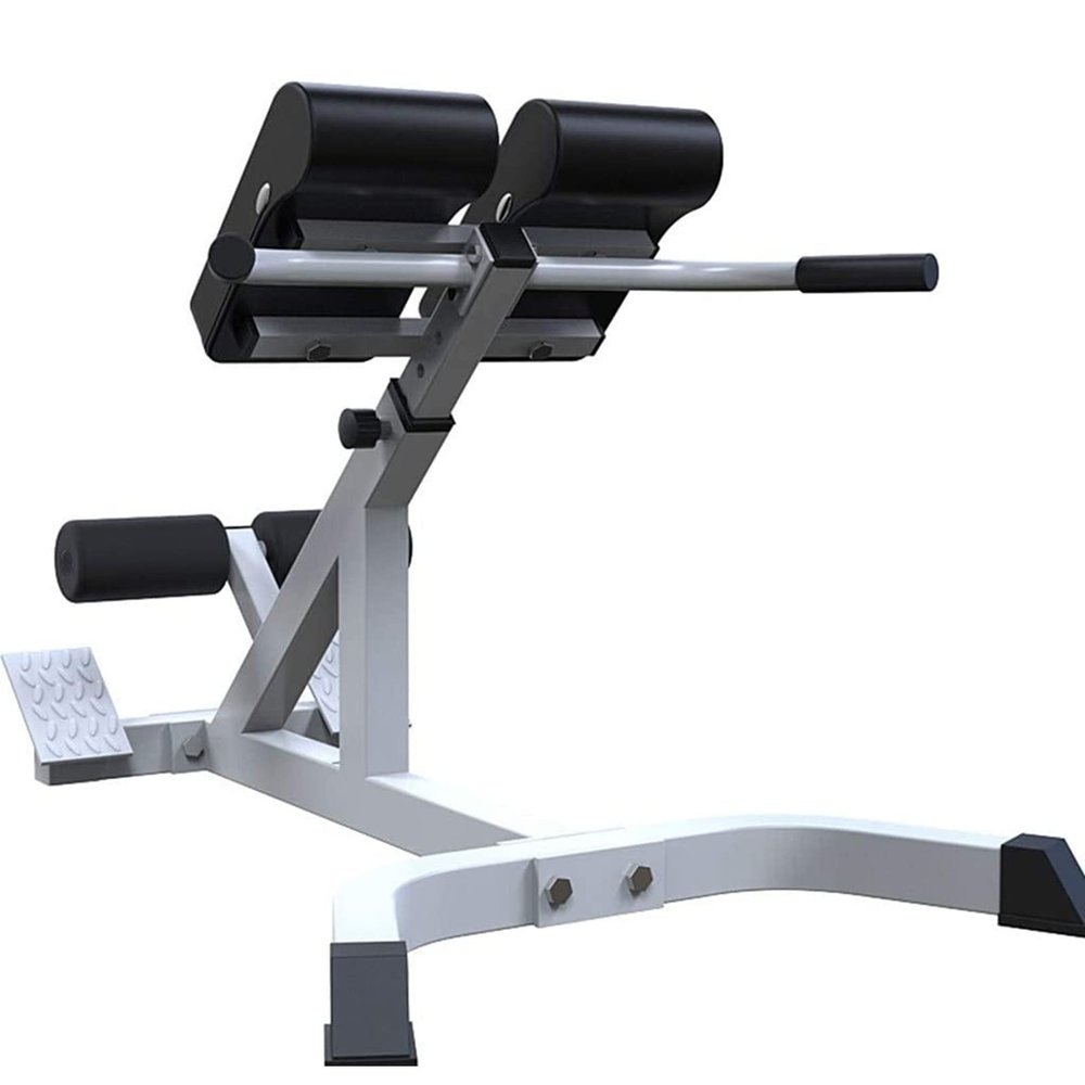 WAHHWF Back Hyperextension Bench, Home Gym Roman Chair for Tall People Men Woman, Adjustable Weight Bench Abdominal Trainers, Loads 440lbs (Color : White)