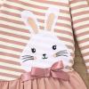 Cartoon Striped Toddler Easter Girls Princess Sleeve Long Printed Baby Dress Rabbit Tee Shirt with (Pink, 12-18 Months) view 3