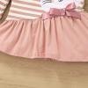 Cartoon Striped Toddler Easter Girls Princess Sleeve Long Printed Baby Dress Rabbit Tee Shirt with (Pink, 12-18 Months) view 4