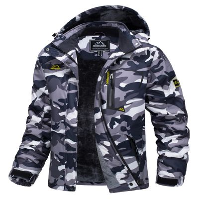 MAGCOMSEN Women's Snow Jacket Waterproof Insulated Winter Jackets Ladies Snowboard Jackets Warm Winter Coats Black Camo,XL