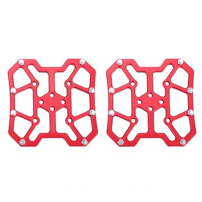 1 Pair Bike Pedals, plplaaoo Universal Clipless Platform Pedal Adapters, Bike Bicyle Clipless Pedal,Aluminum Alloy Bike Clipless Pedal Platform Adapters for SPD (Red), Mountain Bike Pedals