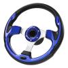 QYMOPAY 12.5inch Boat Steering Wheel, 3/4 Inch Axle Marine Steering Wheel Adapter, Anti-Slip Carbon Fiber for Boats, Yachts, Pontoon Boats Blue view 1