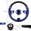QYMOPAY 12.5inch Boat Steering Wheel, 3/4 Inch Axle Marine Steering Wheel Adapter, Anti-Slip Carbon Fiber for Boats, Yachts, Pontoon Boats Blue view 2