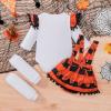 DOMOABEI My First Halloween Baby Girl Outfits Newborn 1st Halloween Ruffle Romper Pumpkin Suspender Skirt Ghost Leg Warmers 0-3 Months view 3