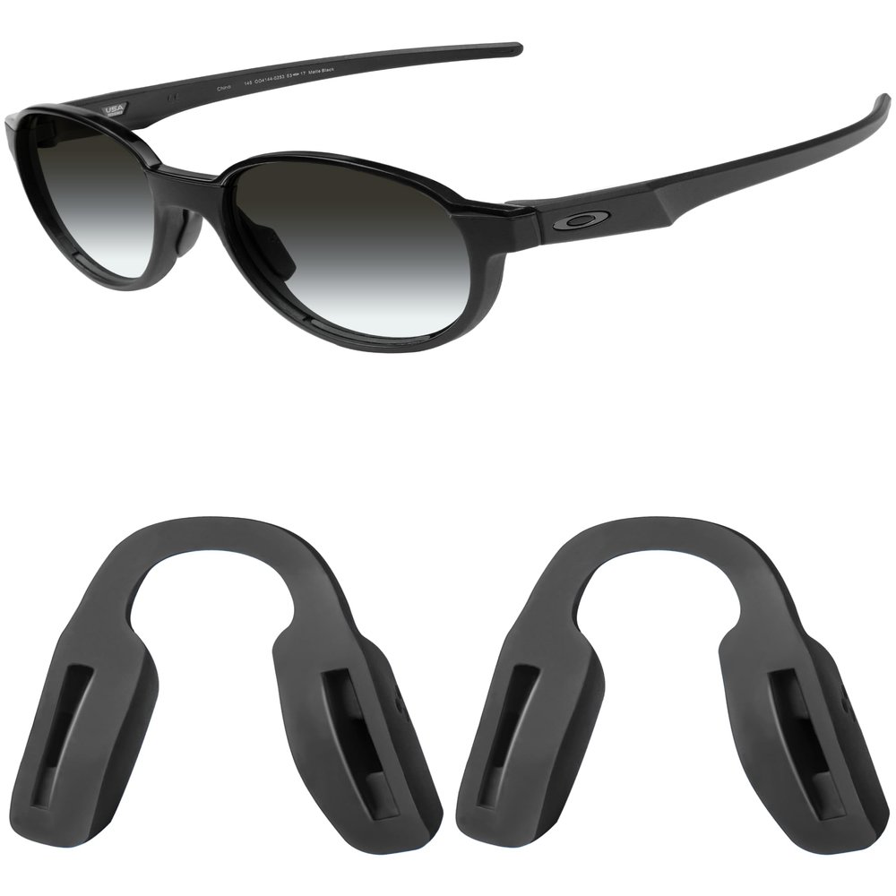 Mryok 2 Pair Replacement Nose Piece Nose Pads for Oakley Metalink OX8153 Eyeglasses - Black & Black