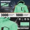 MAGCOMSEN Ski Jackets for Women Waterproof Insulated Snow Jacket Warm Fleece Lined Winter Coats Windproof Outdoor Jackets Green XL view 3