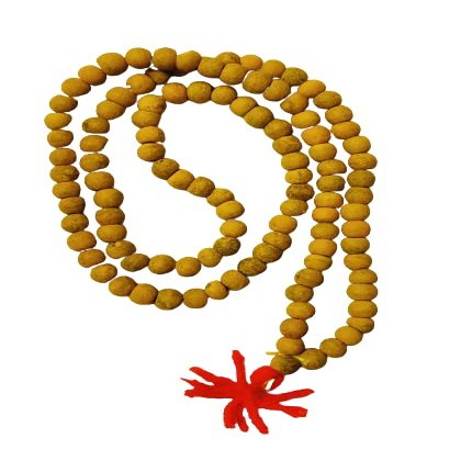 Organic Haldi/Turmeric Japa Mala 100% Original Meditation Prayer | Bagalamukhi Puja | 108+1 Beads with Free Mala Pouch