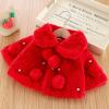 Baby Soild Girls Cape Windproof Cute Coat Warm Toddler Cloak Winter Faux Girls Coat&jacket Coat Brand (Red, XL) view 2