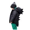 Toddler Kids Baby Girls Boys Warm Soft Coat Long Sleeve 3D Dinosaur Solid Hooded Jacket Little Boy (Black, 6-12 Months) view 1