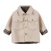 Toddler Kids Baby Girls Boys Jacket Plaid Button Up Flap Pocket Corduroy Jacket Coat Snow Coat for (Beige, 3-4 Years) view 1