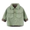 Toddler Kids Baby Girls Boys Jacket Plaid Button Up Flap Pocket Corduroy Jacket Coat Snow Coat for (Green, 18-24 Months) view 1