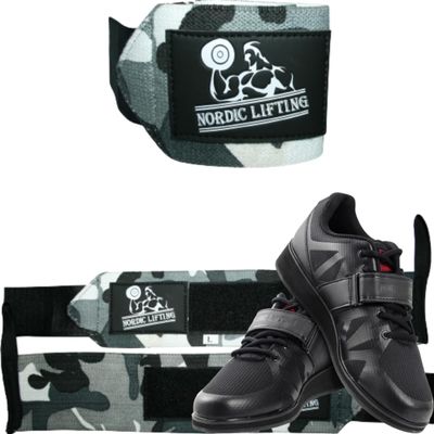 Wrist Wraps 1p - Camo Grey Bundle with Shoes Megin Size 11 - Black