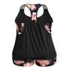 Holipick Floral Plus Size Tankini Swimsuit for Women Two Piece Tummy Control Bathing Suit Blouson Racerback Tankini Top with Shorts 18W view 2