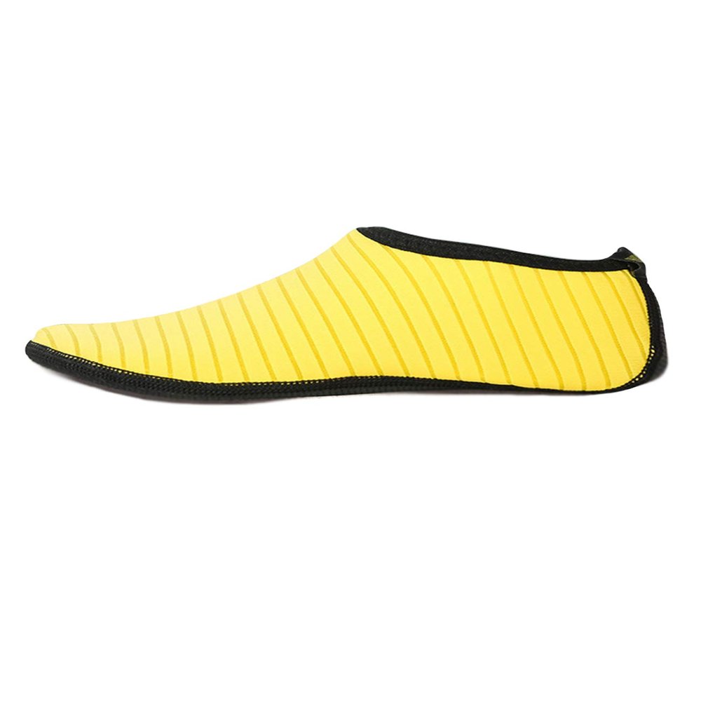 Bestgift Men's Women's Thickened Non-Slip Swimming Beach Shoes Lemon Yellow Diving Socks S