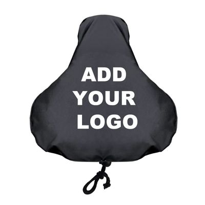 Muka Customized Bike Seat Rain Cover with Strings, Add Your Logo Adjustable Drawstring Bicycle Seat Cover-Black