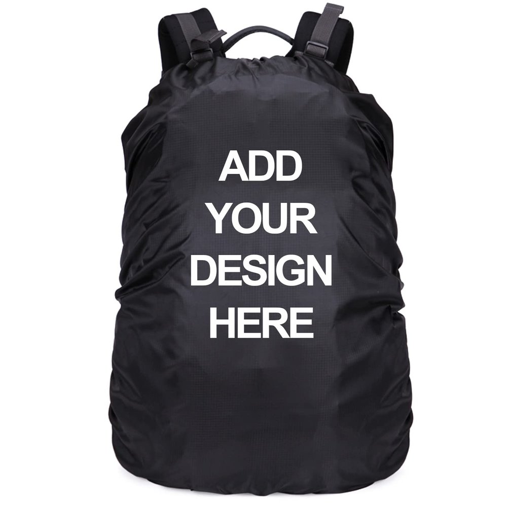 Muka Personalized Design Backpack Rain Cover Ultralight Pack Covers for Outdoor Activities (with Storage Bag)-Black-XXL