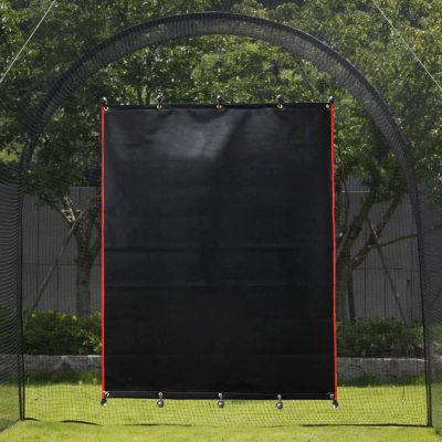 Doubleriver Baseball Pitching Backstop: Heavy Duty PVC Strike Zone Vinyl Padding for Batting Cage Protection Backyard Practice&Softball Players 6X8FT Pure