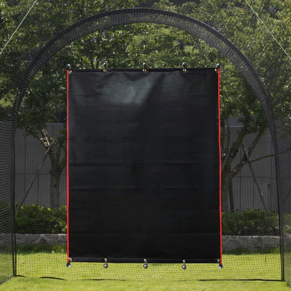 Doubleriver Baseball Pitching Backstop: Heavy Duty PVC Strike Zone Vinyl Padding for Batting Cage Protection Backyard Practice&Softball Players 6X8FT Pure